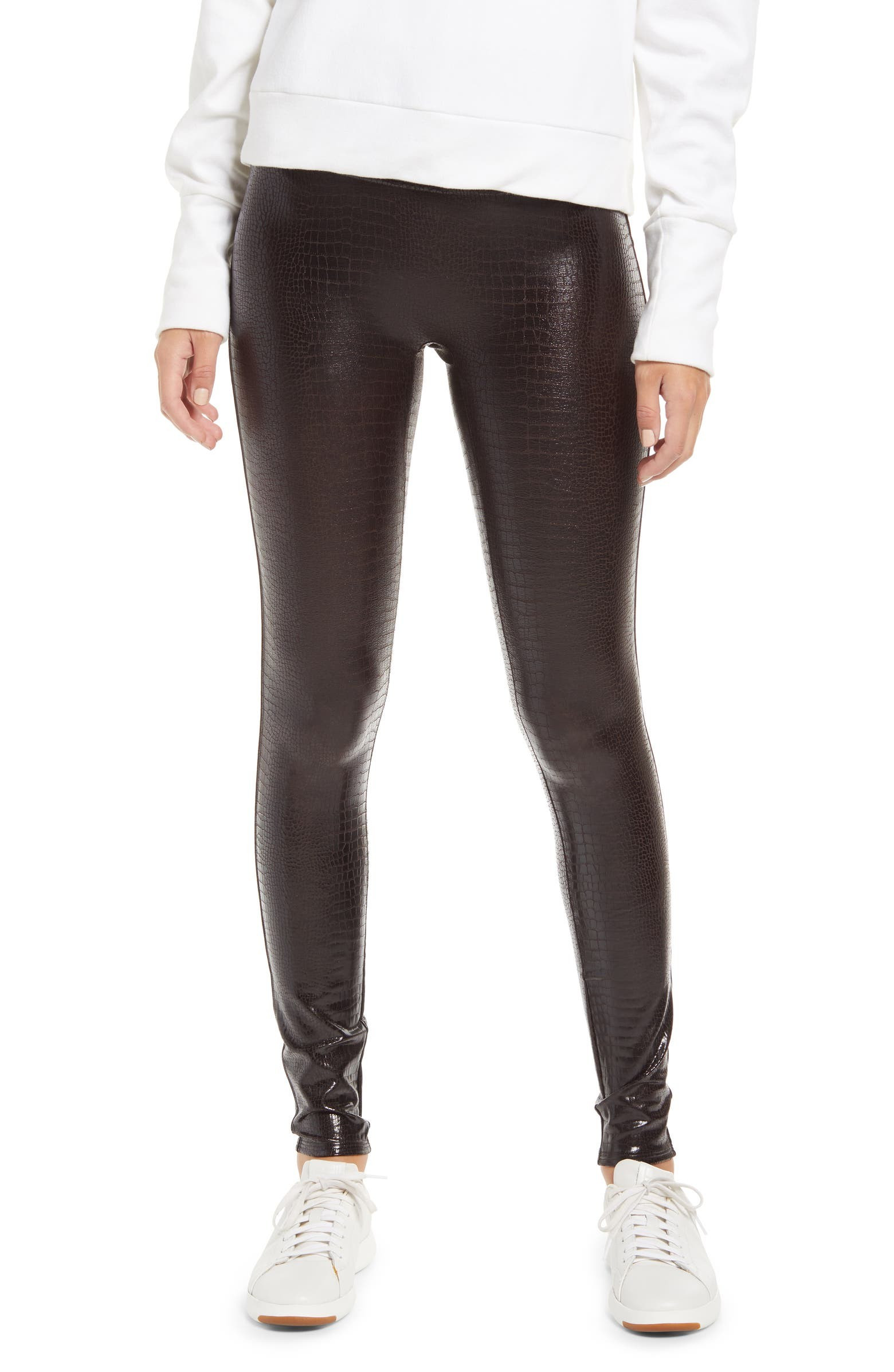 Croc Embossed High Waist Faux Leather Leggings | Nordstrom