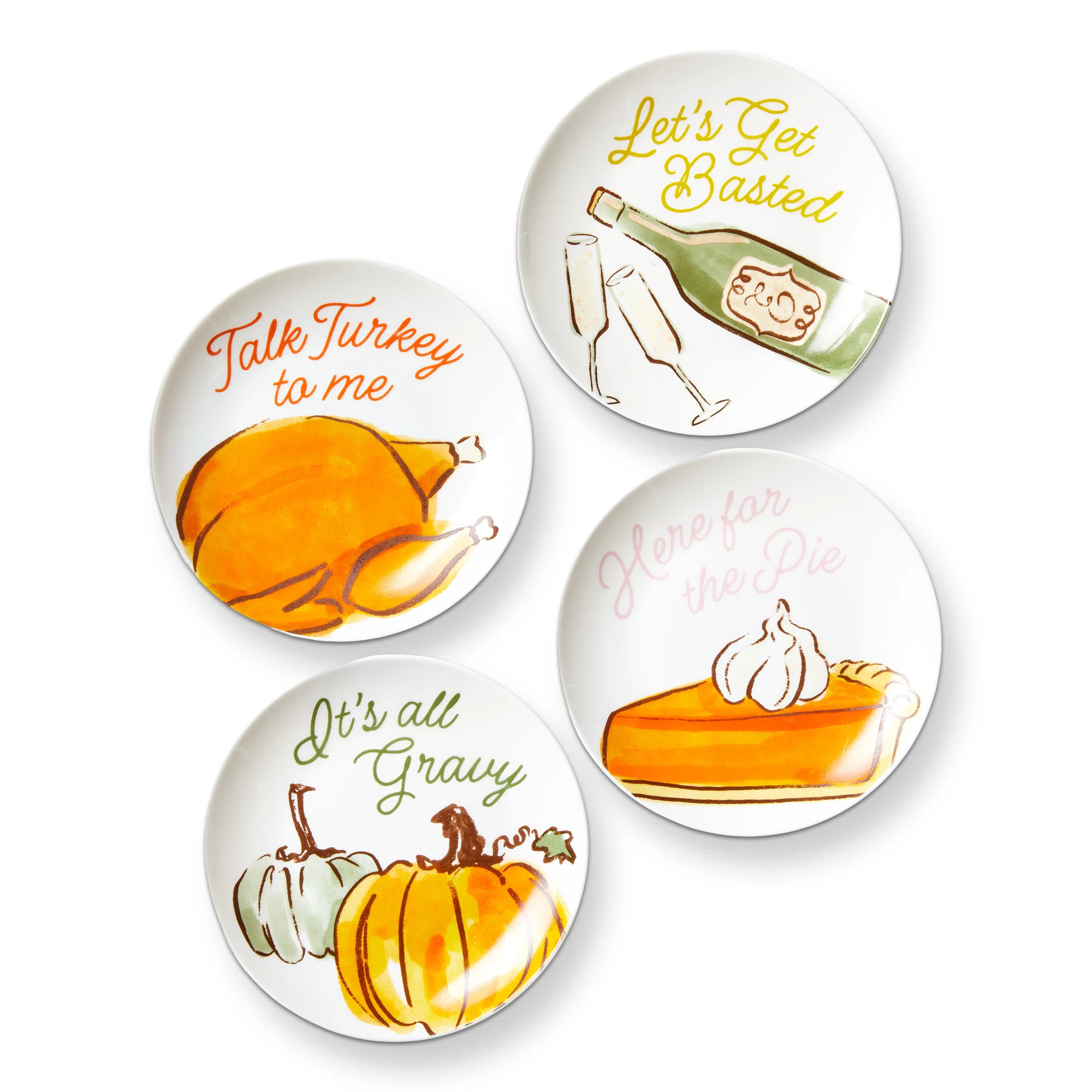 Turkey Toast Appetizer Plate Set Of 4 | Wayfair North America