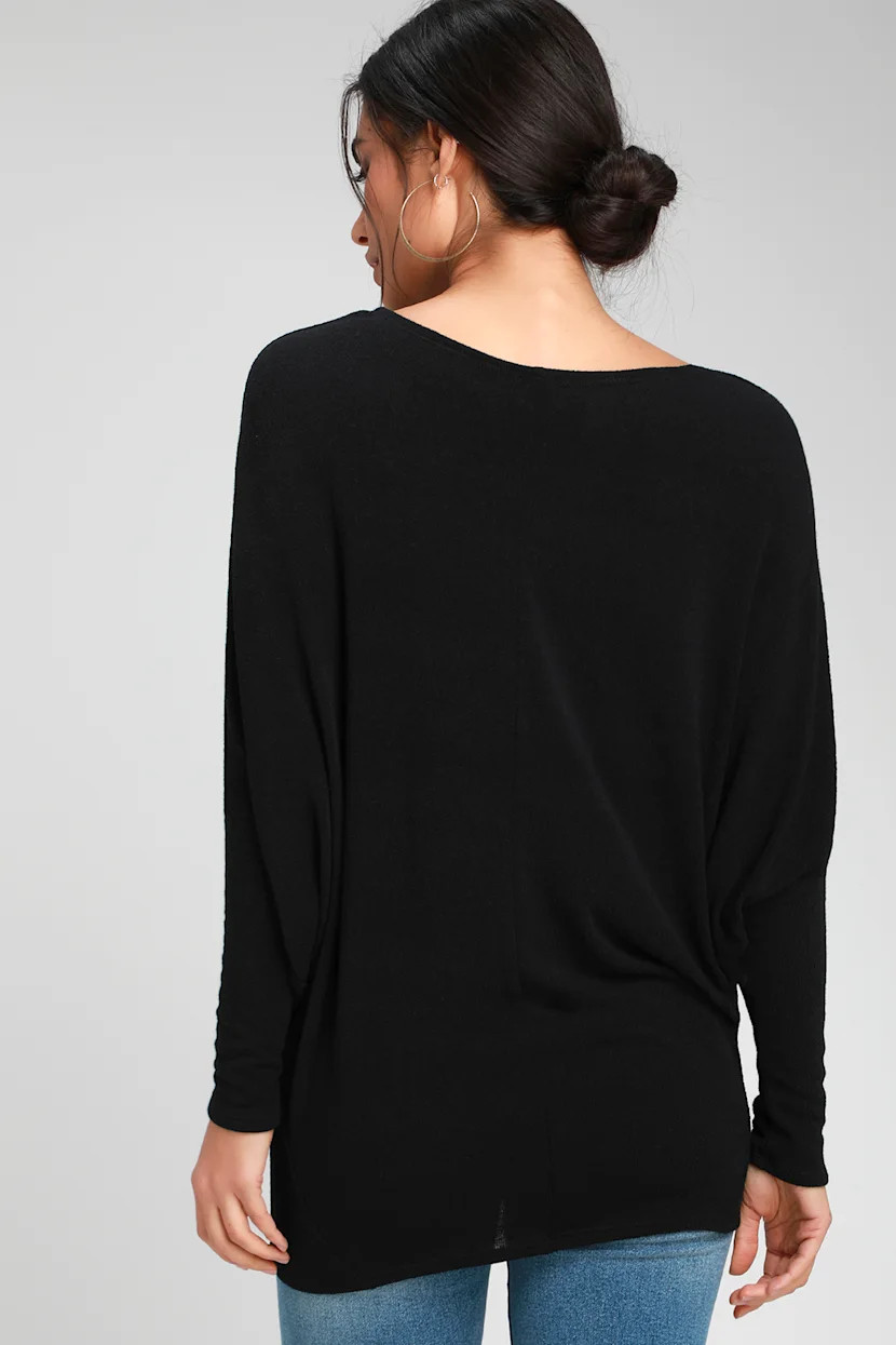 Verla Black Dolman Sleeve Sweater Top | Lulus