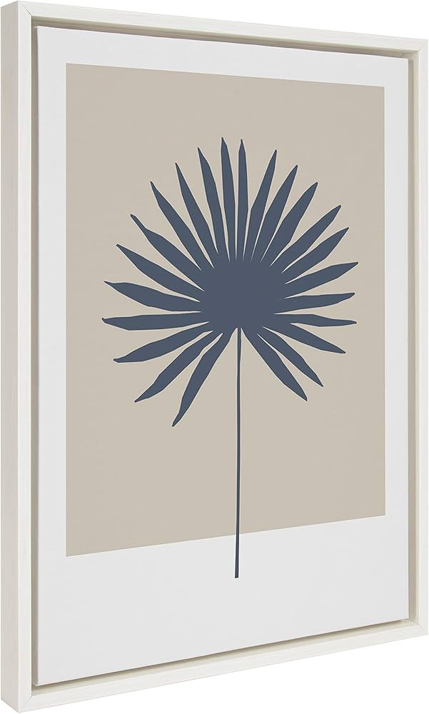 Kate and Laurel Sylvie Muted Tan and Blue Colorblock Botanical Palm Framed Canvas Wall Art by The... | Amazon (US)