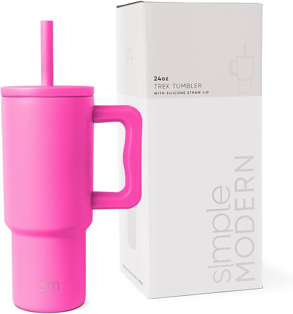 Kids 24oz Tumbler with Straw Lid by Simple Modern - Spill/Leak Proof, Stainless Steel, Raspberry ... | Amazon (US)