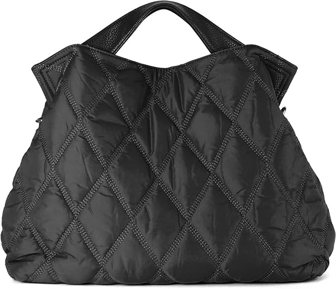 Lightweight Quilted Puffer Tote Bag for Women, Shoulder Bag with Adjustable Straps, Large Capacit... | Amazon (US)