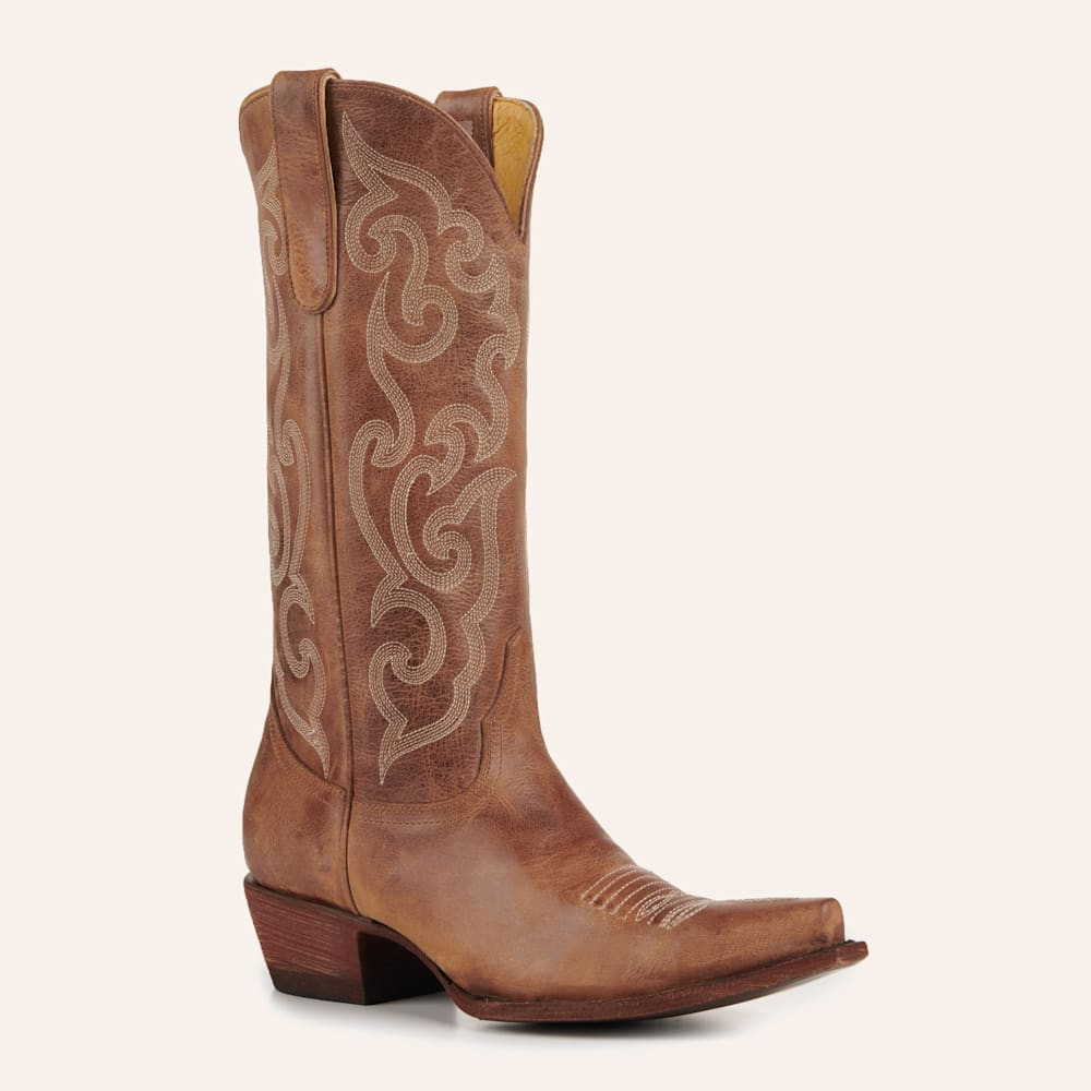 Cavender’s Women’s Antique Leather Taupe with Tonal Embroidery Snip Toe Cowboy Boots | Cavender's