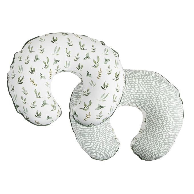 Boppy Nursing Pillow Cover –Organic Fabric | Green Little Leaves Side and Sage Dots Side | Orga... | Amazon (US)
