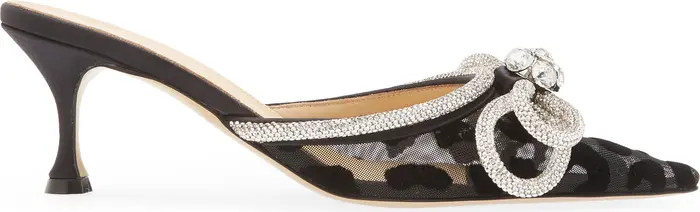 Mach & Mach Double Crystal Bow Pointed Toe Mule | Nordstrom | Nordstrom