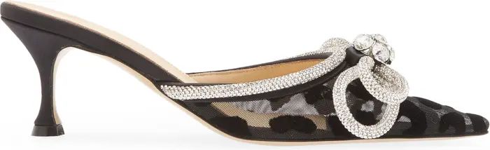 Mach & Mach Double Crystal Bow Pointed Toe Mule | Nordstrom | Nordstrom