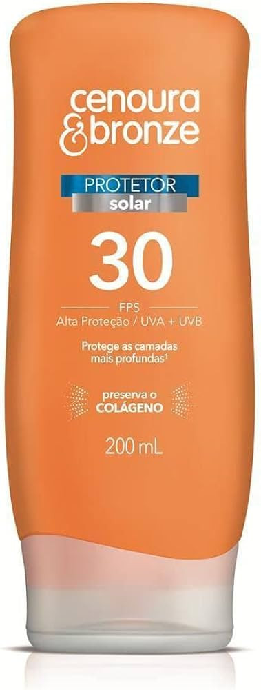 Protetor Solar Fps30 200ml, Cenoura e Bronze | Amazon (BR)