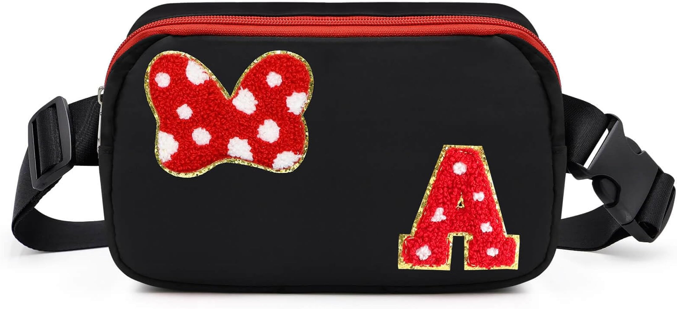 Chenille Initial Letter Bow Mouse Fanny Pack, Waterproof Park Crossbody Bag Christmas Birthday Gi... | Amazon (US)