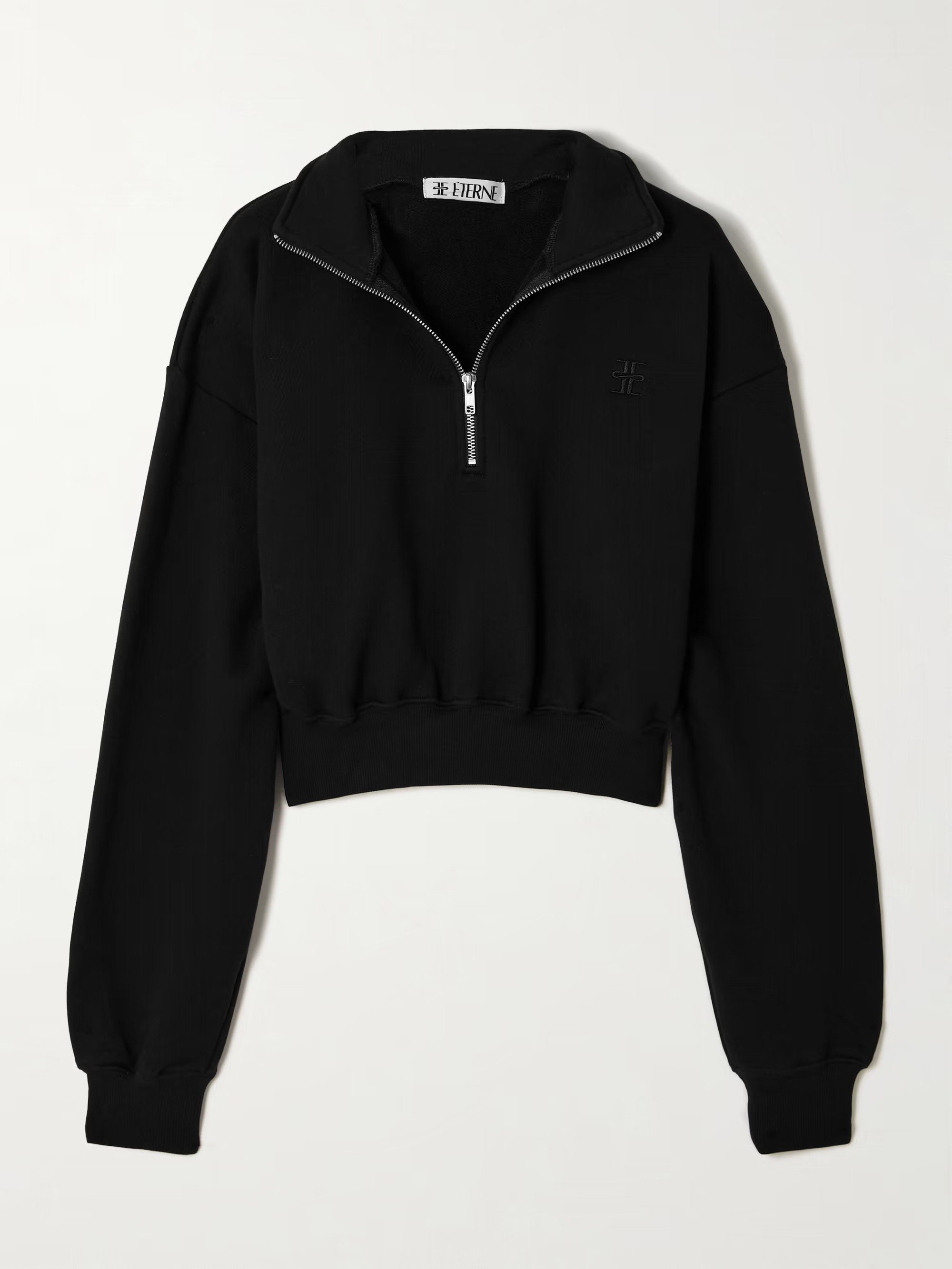 Cropped embroidered cotton and modal-blend jersey sweater | NET-A-PORTER (UK & EU)