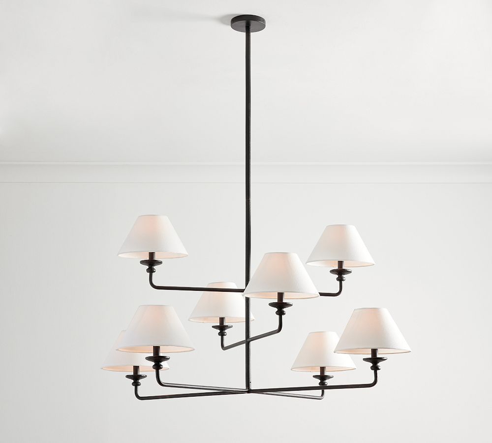 Easton Forged-Iron Shaded Chandelier | Pottery Barn (US)