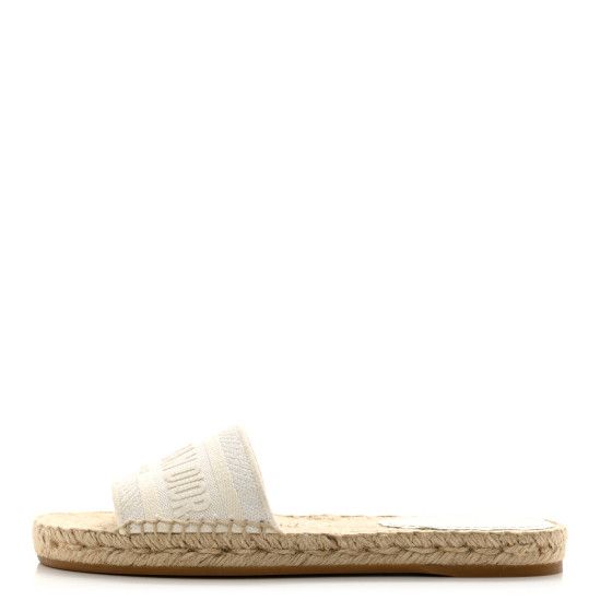 Christian Dior: All/Accessories/Shoes/CHRISTIAN DIOR Canvas Embroidered Granville Espadrille Flat... | FASHIONPHILE (US)