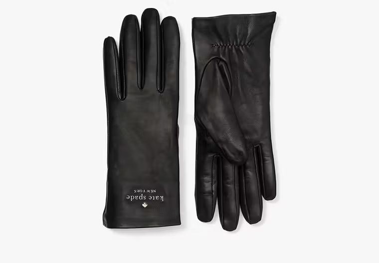 Floating Logo Leather Gloves | Kate Spade Outlet