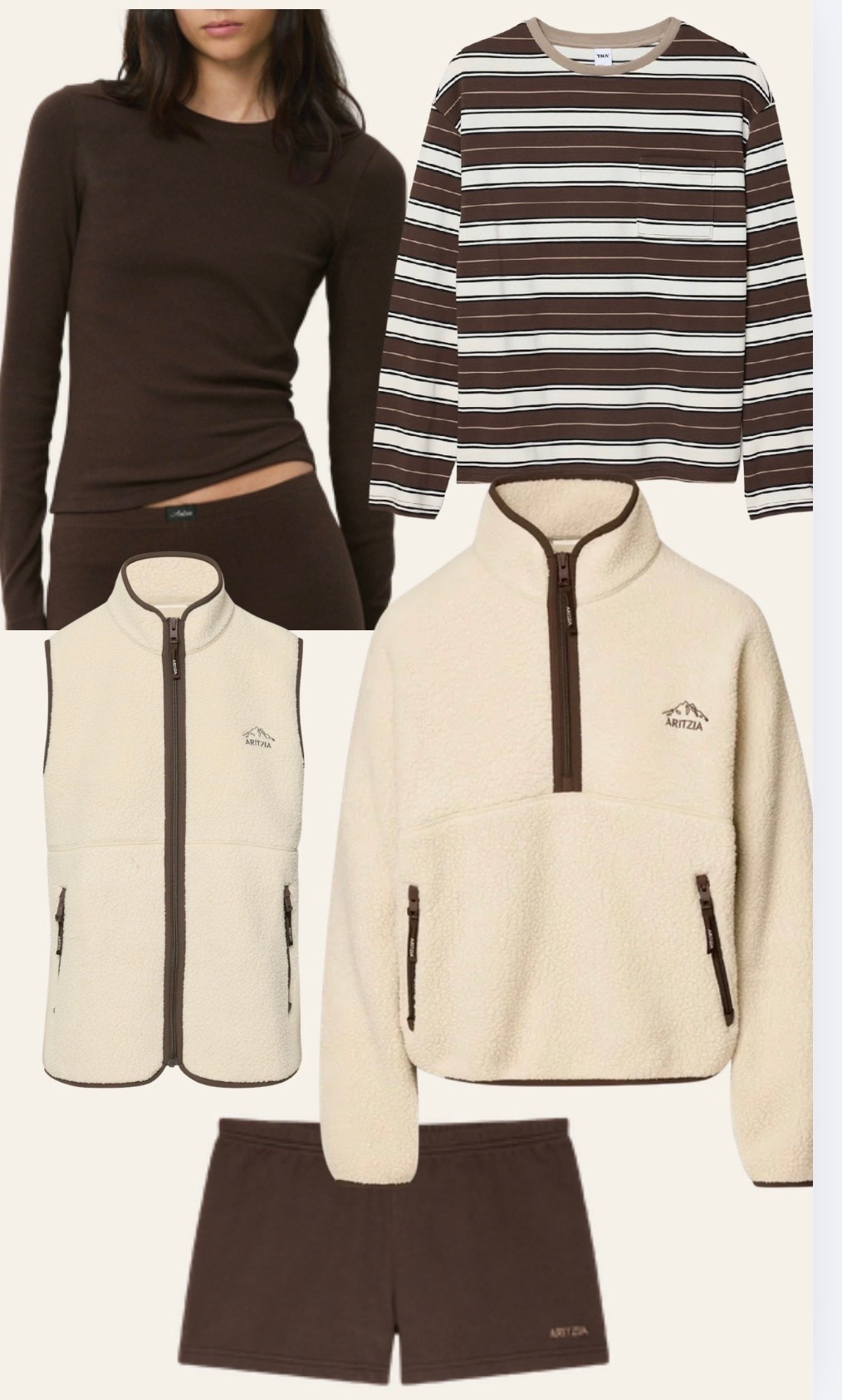 @Aritzia polar tech is back!! I am typically a true size small, and I get size small in the vest, medium in the full zip and large in the half zip/ mockneck