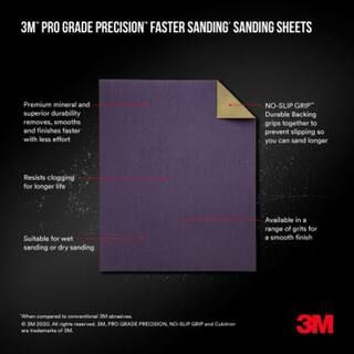 Pro Grade Precision 9 in. x 11 in. 120 Grit Medium Faster Sanding Sheets (15-Pack) | The Home Depot