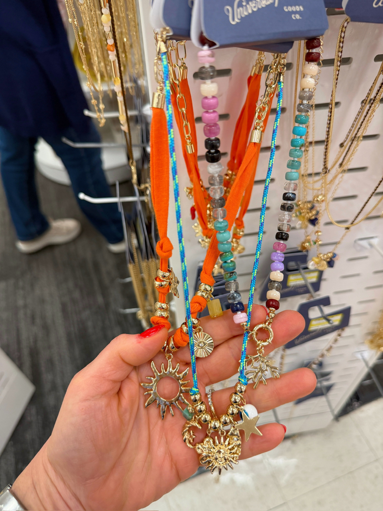 Guys, I am seriously obsessed with these new summer necklaces from Universal Thread at Target! The mix of colorful beads and those gold sun charms is EVERYTHING for a layered beachy look. ☀️📿 

 #LTKdayinmylife #LTKootd #LTKSeasonal
