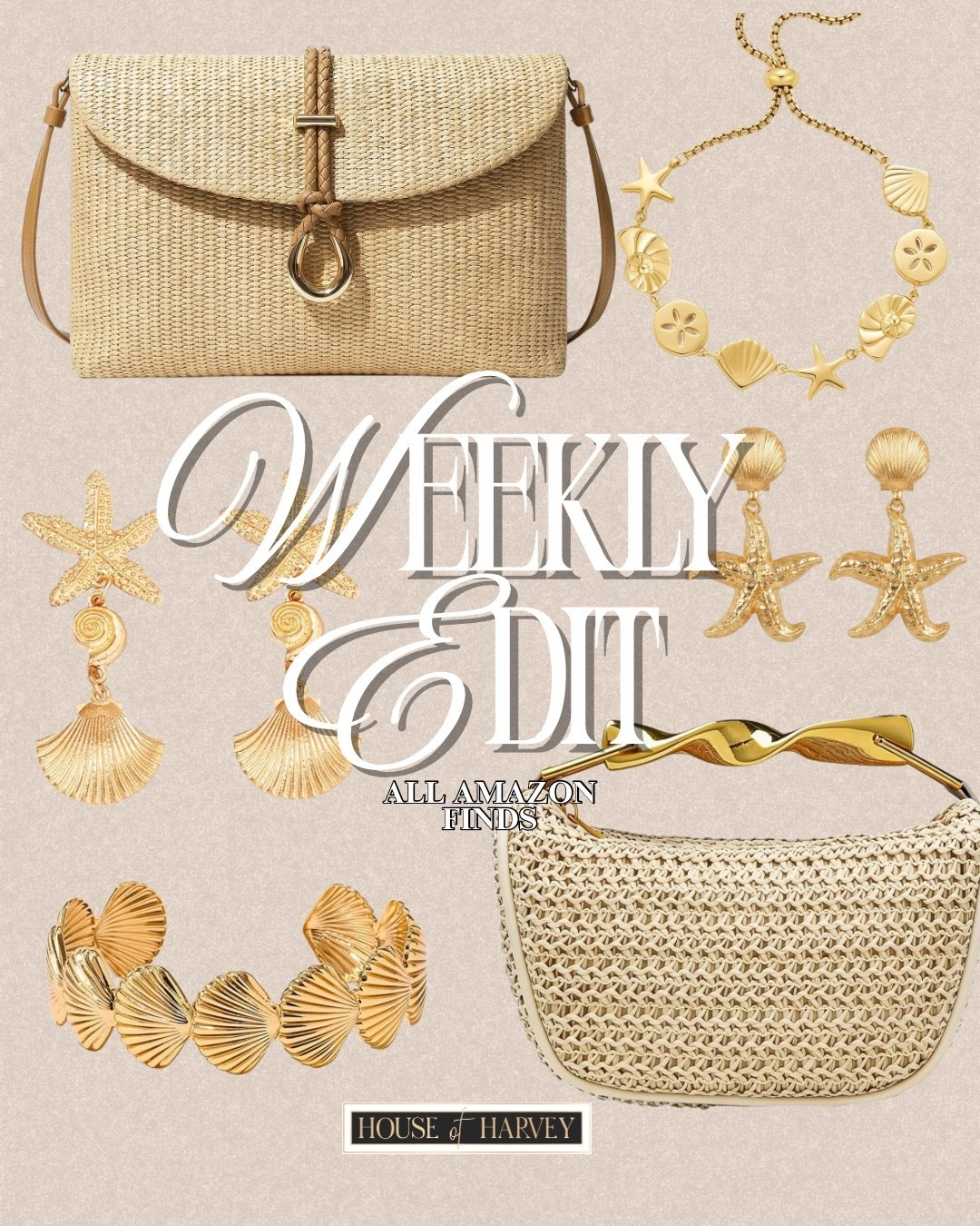 WEEKLY EDIT-this week it's all about softer layers, woven textures, and easy pieces that feel relaxed in the best way. Lightweight knits, easy denim, and simple outfit formulas feel right for coffee walks, salty air, and slower summer evenings. I found some amazing pieces all from Amazon that are under $100 and embody this style vibe! All of these raffia bags and jewelry pieces are so chic. Linked⬆️

#Itkcreator #Itkfinds #Itkwatchnow #summer #summerfashion #summeroutfits #nantucket #amazon #amazonfinds

#LTKgrwm #LTKootd #LTKSeasonal