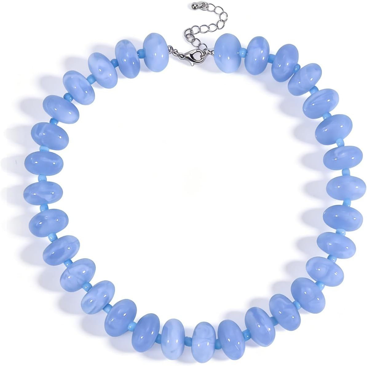 Chunky Beaded Necklaces for Women Acrylic Colorful Beaded Choker Necklace Boho Statement Necklace Summer Beach Jewelry Vampire Accessories Halloween Necklaces Jewelry Gift for Women | Amazon (US)