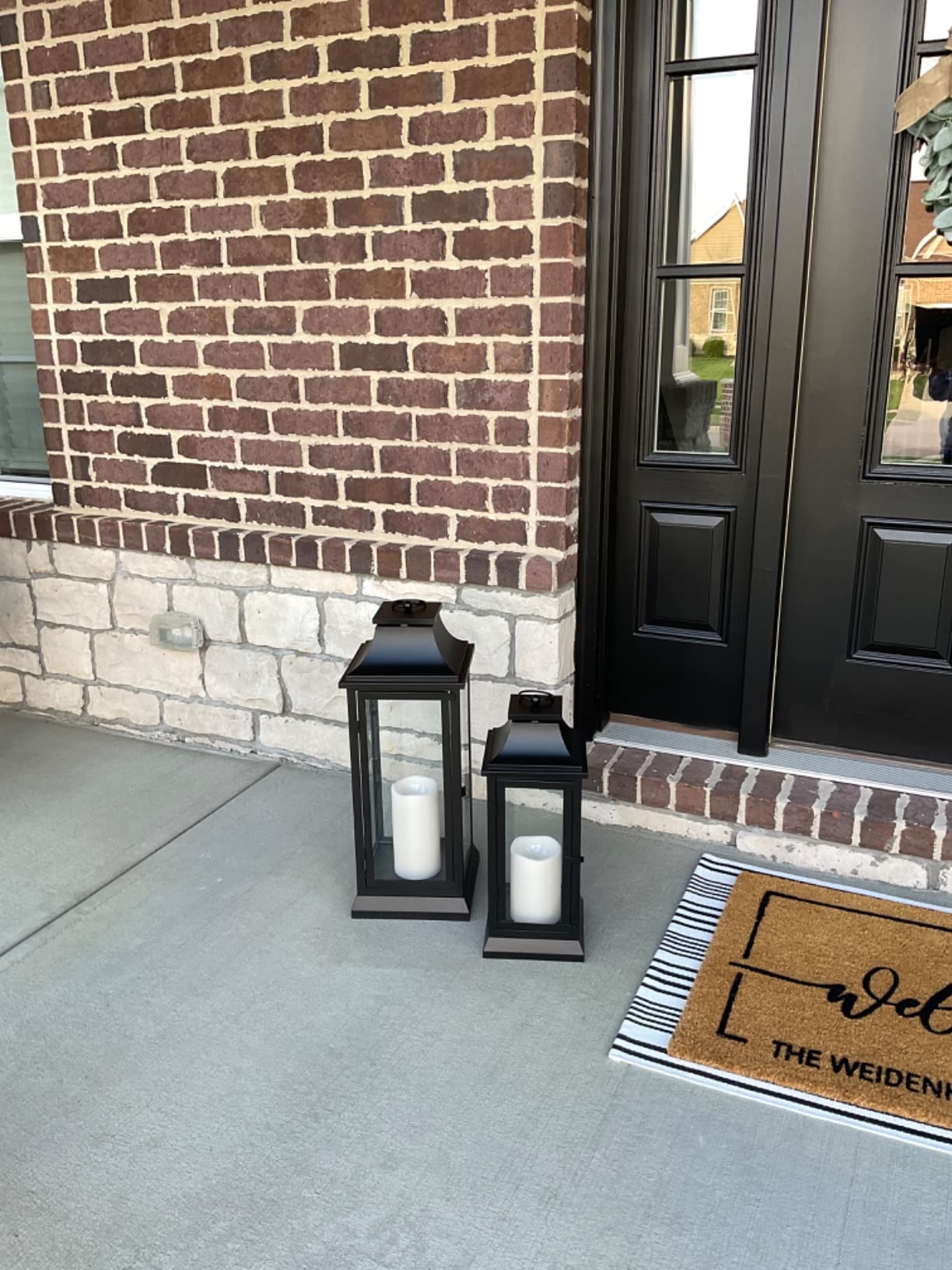 Serene Spaces Living Black Hurricane Lanterns With Clear Glass Panels, Perfect For Home Decor, Pa... | Amazon (US)