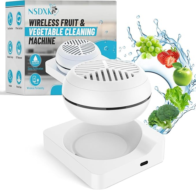 Fruit and Vegetable Washing Machine, Fruit Vegetable Cleaner Device, Portable USB Wireless Veggie... | Amazon (US)