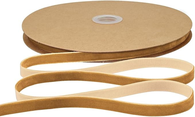 Khaki Velvet Ribbon 3/8 inch × 25 Yards for Christmas Wreath Bow DIY Sewing Projects Gift Wrappi... | Amazon (US)