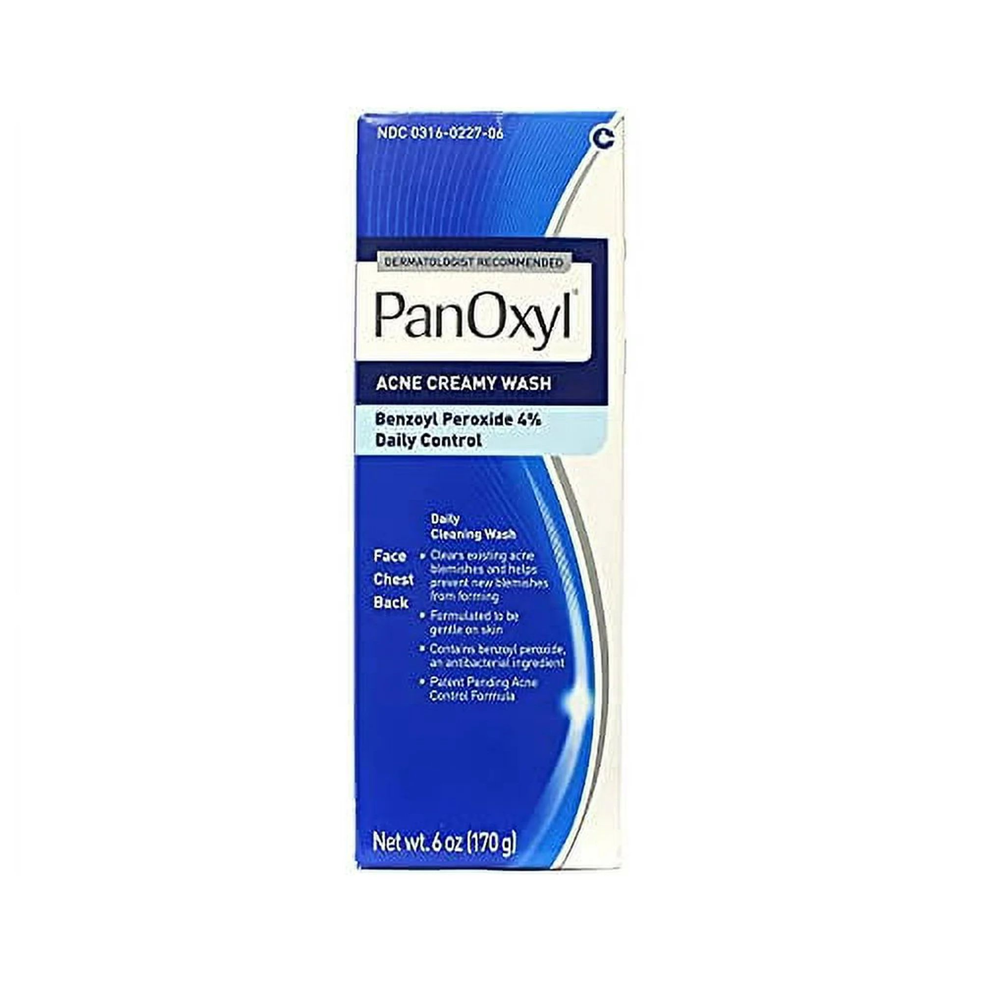 PanOxyl 4 Acne Creamy Wash, 4% Benzoyl Peroxide 6 oz | Walmart (US)