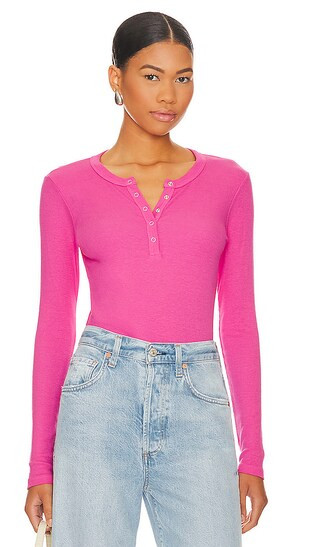 Henley Tee in Cerise | Revolve Clothing (Global)