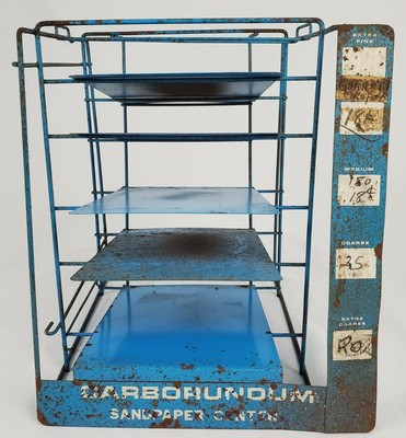 Vintage Store Sandpaper Display Rack Metal Carborundum Center Mid-Century | eBay US