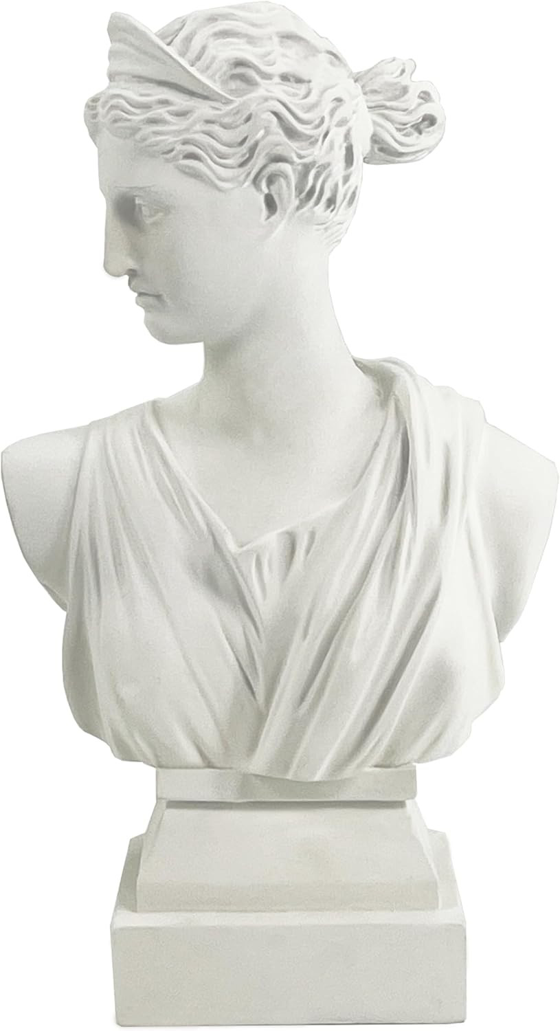 Greek Mythology Diana Goddess Statue, Classic Roman Bust,Good Luck and Wisdom, Decorations Applicable Home, Living Room,Bedroom,Office Desk Table Indoor,Sculpture for Home Decor | Amazon (US)