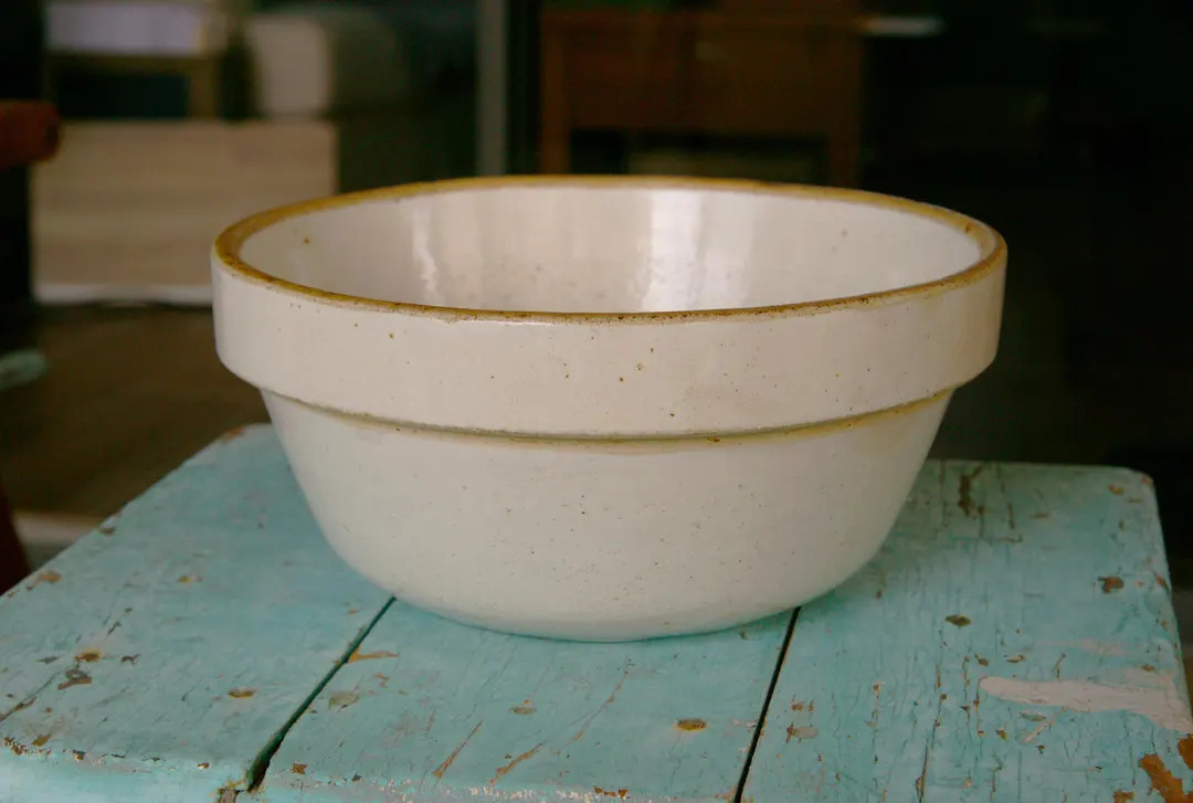 Antique Stoneware Mixing Bowl Primitive Crock: Bread Milk Pan Utilitarian Farmhouse 10.5" - Etsy | Etsy (US)