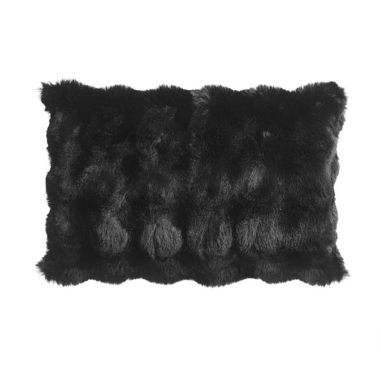 Better Homes & Gardens 14" x 20" Bubble Faux Fur Decorative Pillow, Black - Walmart.com | Walmart (US)