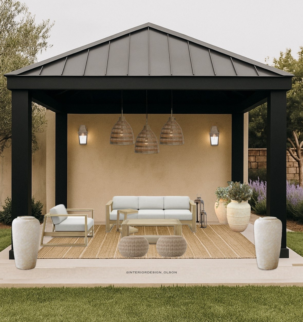 Step into a little slice of the Mediterranean, right in California 
This outdoor space under the gazebo brings together relaxed European charm with cozy California living. Think white stucco walls, warm wood beams, and the layered textures that make Mediterranean style so timeless. I mixed natural stone details, soft greenery, and earthy tones to create a space that feels like an escape to the coast of Spain or Italy, perfect for dining, lounging, or simply enjoying golden hour at home.

Shop the look below to bring Mediterranean-inspired outdoor living to your own backyard.

#CaliforniaOutdoorLiving #MediterraneanStyle #EuropeanOutdoorDesign #GazeboInspo #BackyardGoals #OutdoorLivingSpaces #TimelessDesign #CozyOutdoorSpace #LTKHome #LTKOutdoor