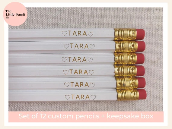 Monochrome Pencil Set | Custom Pencils | Personalized Pencils | Personalized Gifts | Custom Gift ... | Etsy (CAD)