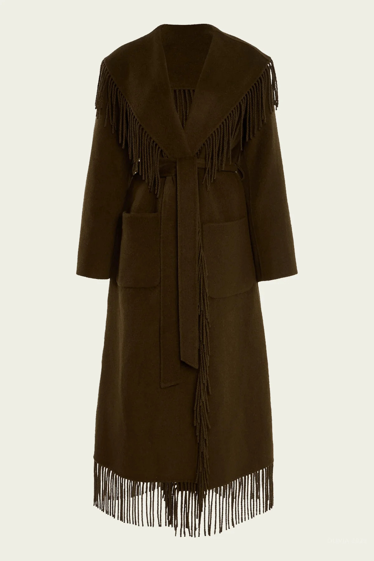 Carrie Fringe Robe Coat in Chocolate - Brown S | Shop Olivia