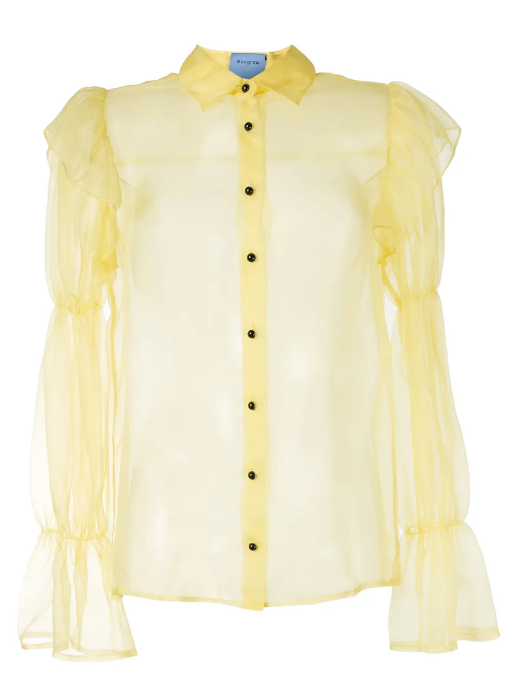 Macgraw Souffle sheer blouse - Yellow | Farfetch Global