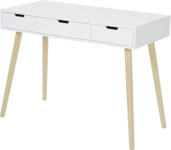 Tiptiper Writing Desk with 3 Drawers, Modern Home Office Desk with Large Storage Space, Study Des... | Amazon (US)