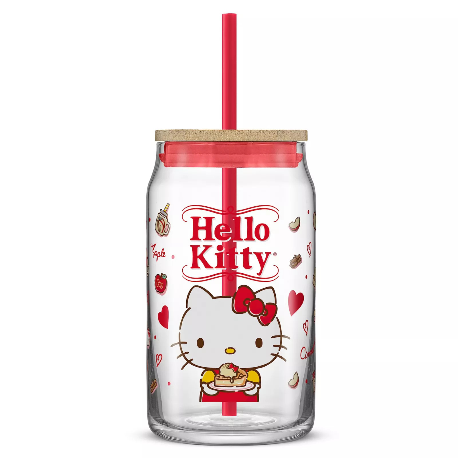 JoyJolt Hello Kitty® and Friends Favorite Flavor Can-Shaped Glass Tumbler with Bamboo Lid and Straw - Hello Kitty, Multi None | Kohl's