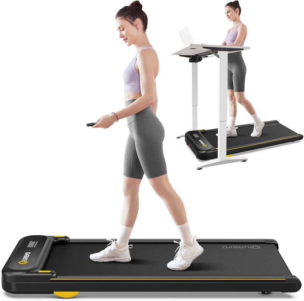 UREVO Walking pad, Under Desk Treadmill for Home Office, Portable Desk Treadmill with Double Shoc... | Amazon (US)