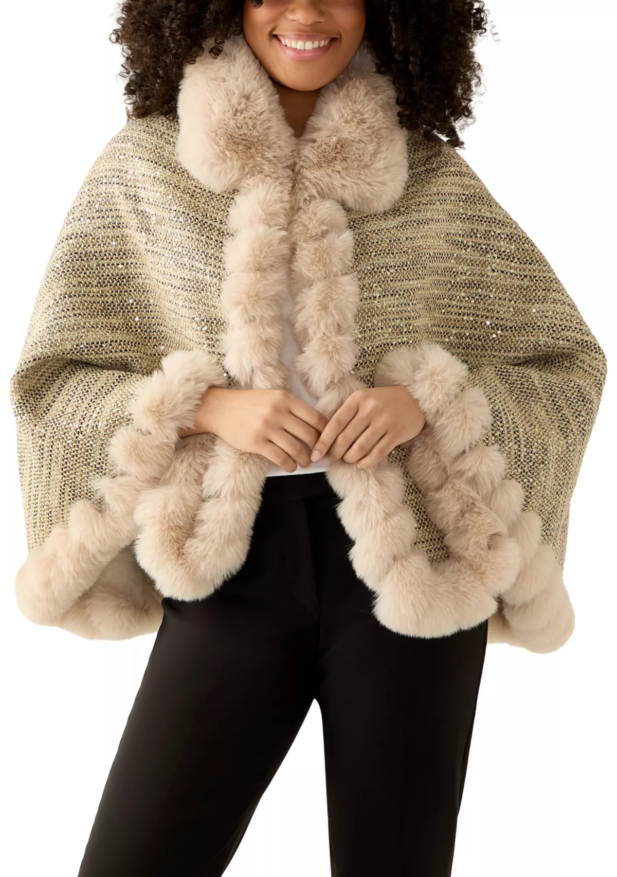 Women's Tweed Sequin Cape | Belk