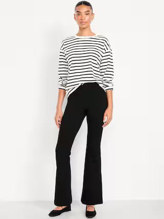 High-Waisted Fleece-Lined Flared Leggings | Old Navy (US)
