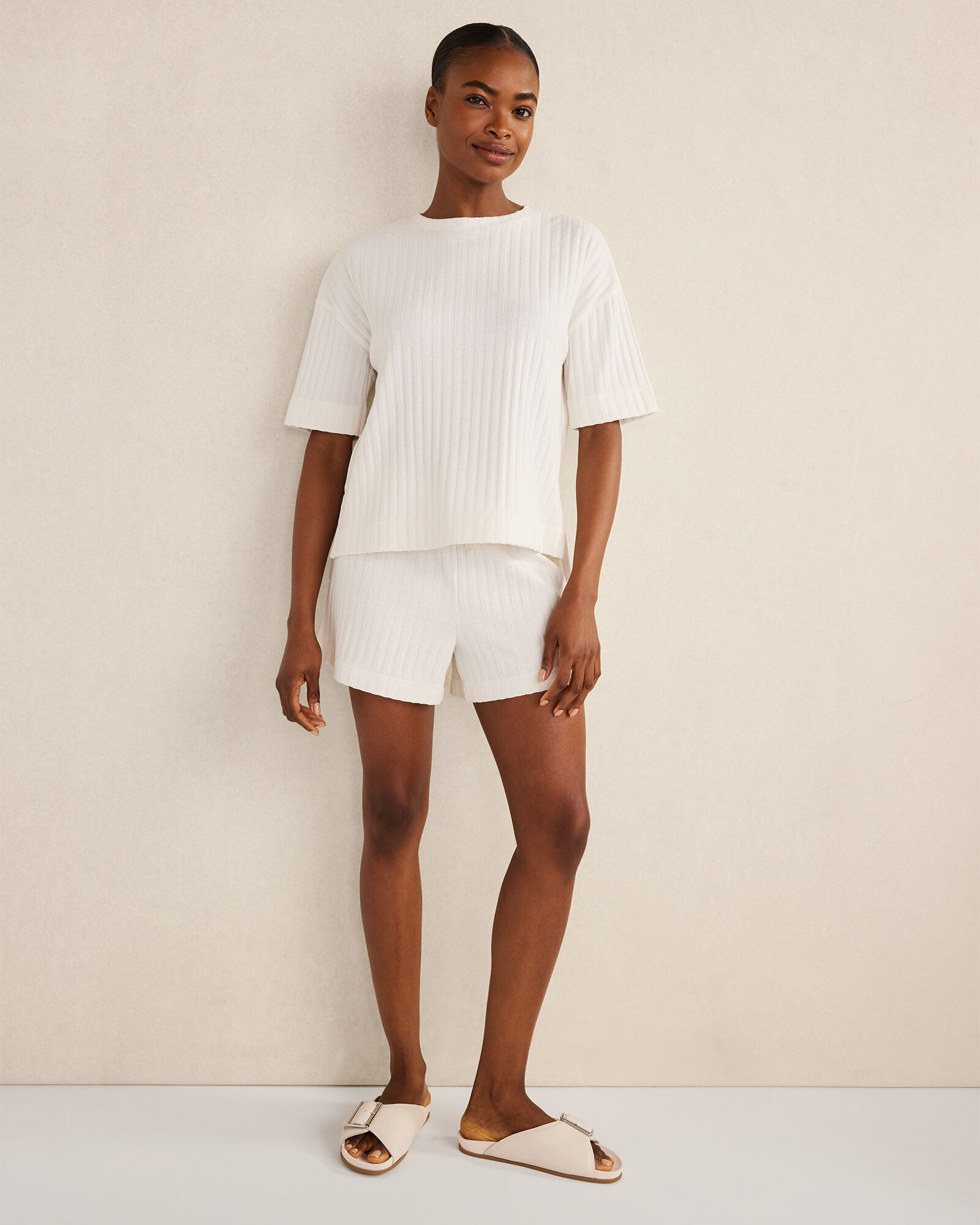 Cotton Wide Rib Short Sleeve Top | Haven Well Within