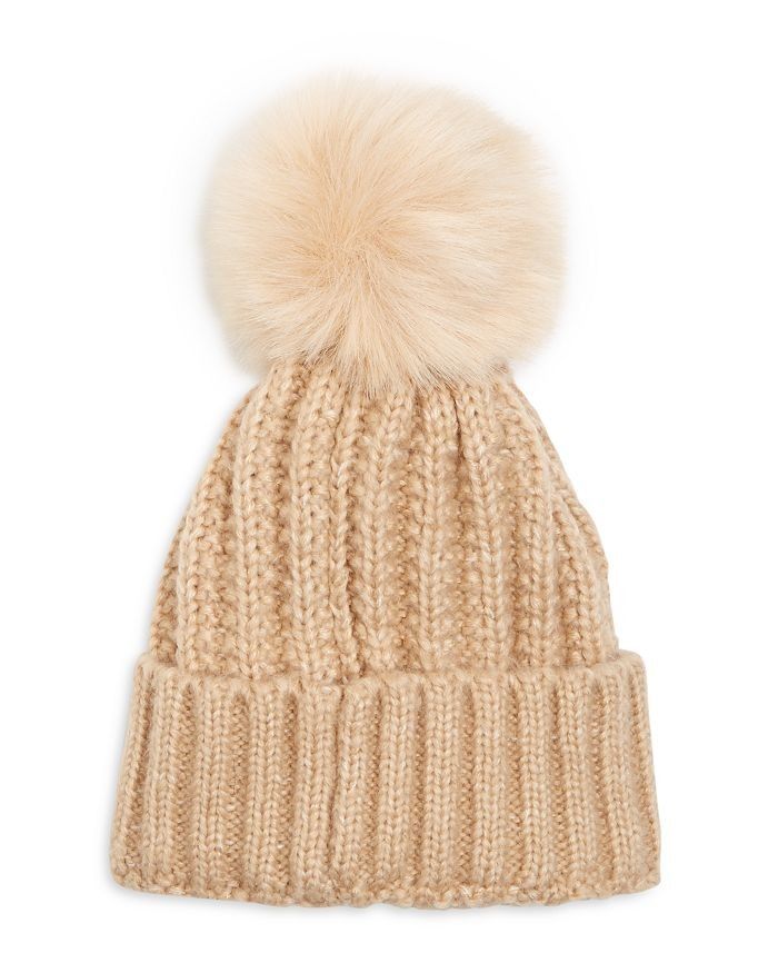 Knitted Faux Fur Pom Pom Hat | Winter Hat | Gift For Her | Gift Idea | Stocking Stuffer | Bloomingdale's (US)