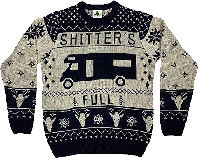 Christmas Vacation Shitter's Full Ugly Christmas Sweater Navy | Amazon (US)