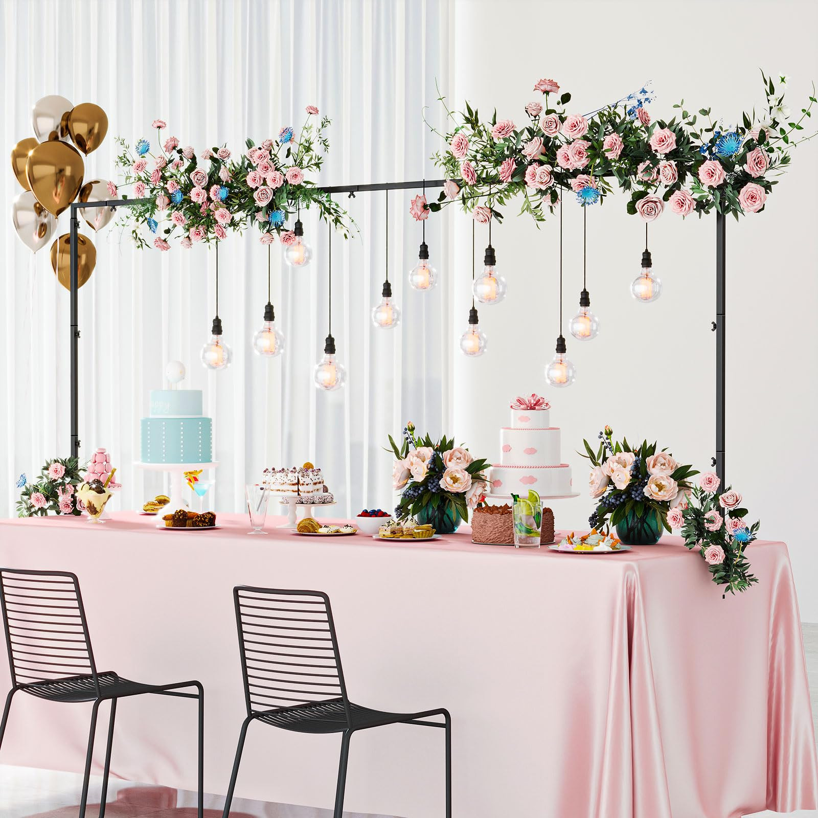 Snughome Over The Table Rod Stand with Clamps, Adjustable 28"-99" Length 28"-43" Height, Black Me... | Amazon (US)