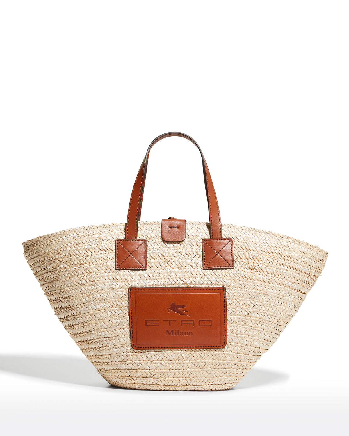 Mini Raffia Top-Handle Tote Bag | Neiman Marcus