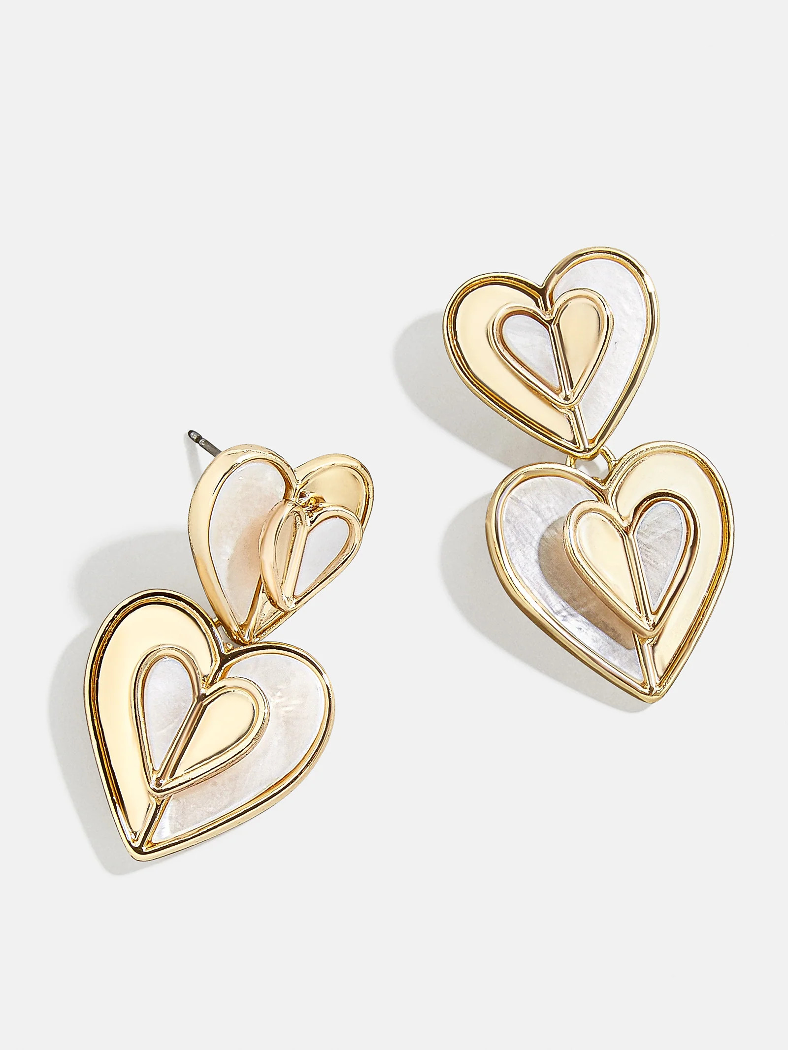 Vanessa Earrings - Gold and Shell Heart | BaubleBar (US)