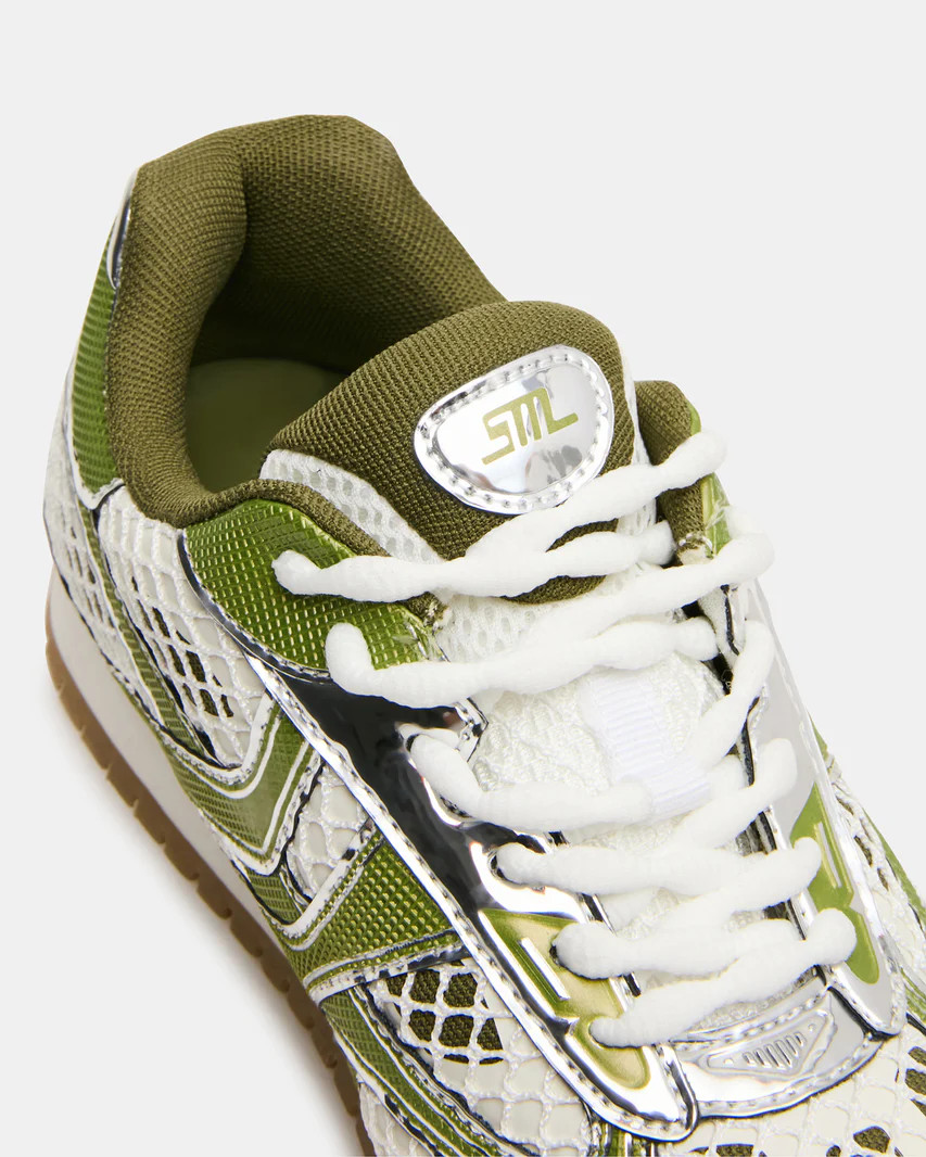 PAGER Green Multi Low-Top Lace-Up Mesh Women's Sneaker | Steve Madden (US)