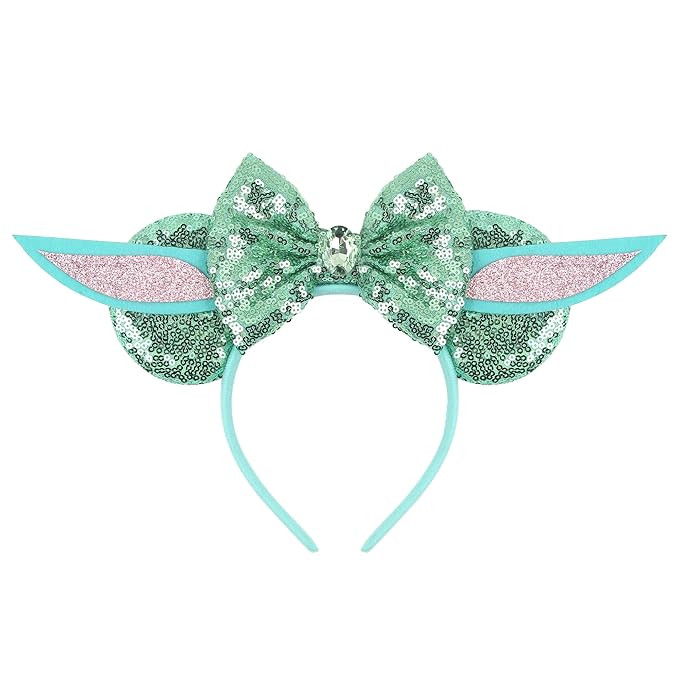 Yodaears Headband Mouse Ears Headband for Women Velvet Hair Bow Headwear for Girls&Boys - Sparkle... | Amazon (US)