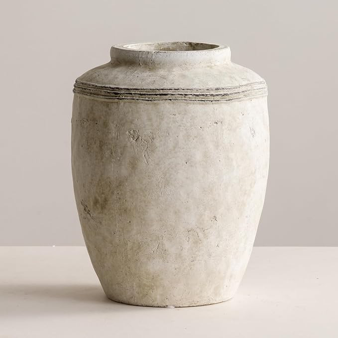 Large Ceramic Flower Vase, Rustic Farmhouse Terracotta Vase for Home Decor, Decorative Pottery Va... | Amazon (US)