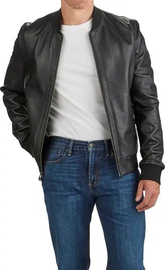 Bonded Leather Bomber Jacket | Nordstrom