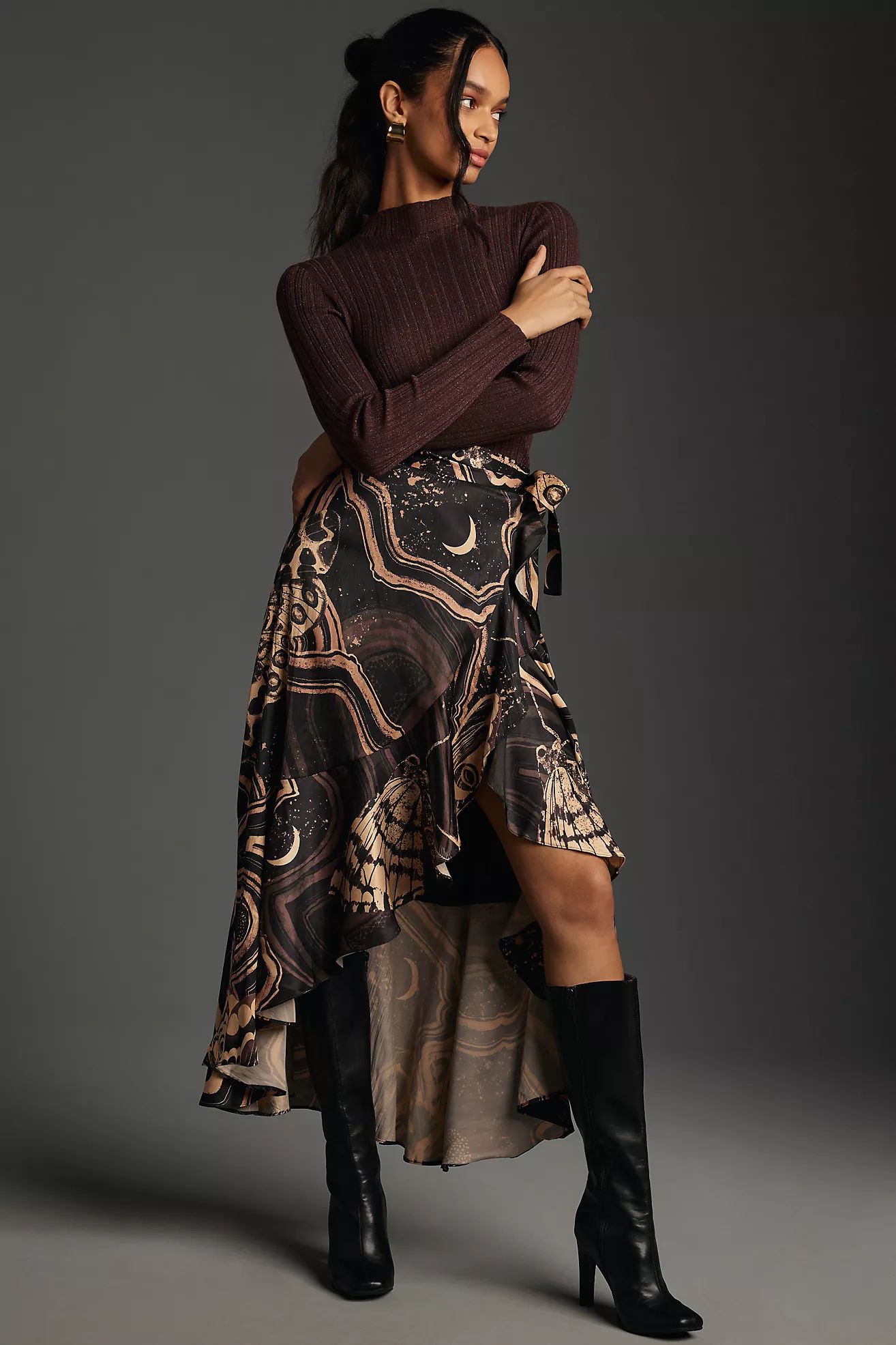 Maeve Ruffled Wrap Maxi Skirt | Anthropologie (US)
